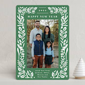 "Holly Vine Frame" - Holiday Cards in Grass by Alethea and Ruth - Front