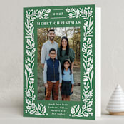 "Holly Vine Frame" - Holiday Cards in Grass by Alethea and Ruth - Folded Card