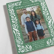 "Holly Vine Frame" - Holiday Cards in Grass by Alethea and Ruth - Detail