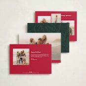 "Calligraphic" - Holiday Cards in Berry by Ellis - Back of Card Options