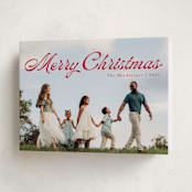"Calligraphic" - Holiday Cards in Berry by Ellis - Folded Card