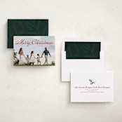 "Calligraphic" - Holiday Cards in Berry by Ellis - Assembled
