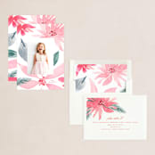 "bold poinsettias" - Holiday Cards in Candy Cane by Phrosné Barwood - Assembled