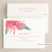 "bold poinsettias" - Holiday Cards in Candy Cane by Phrosné Barwood - FREE Recipient Addressing