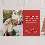"Grateful for These Moments" - Holiday Cards in Pomegranate by Lisa Assenmacher - Front
