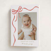 "Watercolor Bow" - Holiday Cards in Santa by Jackie Crawford - Folded Card