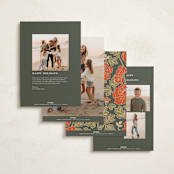 "Christmas Poppies" - Holiday Cards in Balsam by Tara Grangroth - Back of Card Options