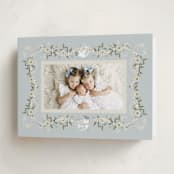 "Ribbon of Grace" - Holiday Cards in Blue Spruce by Ana de Sousa - Folded Card