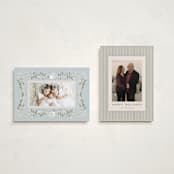 "Ribbon of Grace" - Holiday Cards in Blue Spruce by Ana de Sousa - Photo Orientation Options