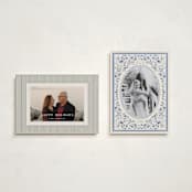 "Peaceful Blooms in Blue" - Holiday Cards in Porcelain by Sabrin Deirani - Photo Orientation Options