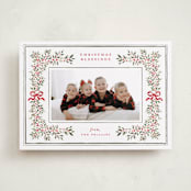 "Botanical Blessings" - Holiday Cards in Berry by Itsy Belle Studio - Front