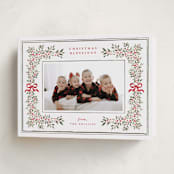 "Botanical Blessings" - Holiday Cards in Berry by Itsy Belle Studio - Folded Card