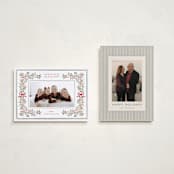 "Botanical Blessings" - Holiday Cards in Berry by Itsy Belle Studio - Photo Orientation Options