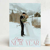 "Season's Greetings" - Holiday Cards in Pomegranate by Benita Crandall - Front