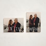 "So Elegant" - Holiday Cards in Snow by GeekInk Design - Photo Orientation Options