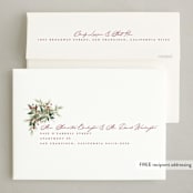 "Festive Botanical" - Holiday Cards in Mulled Wine by Melanie Kosuge - FREE Recipient Addressing