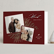 "Simple Pines" - Holiday Cards in Mulled Wine by Susan Zinader - Folded Card
