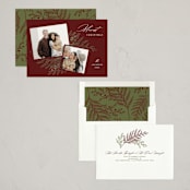 "Simple Pines" - Holiday Cards in Mulled Wine by Susan Zinader - Assembled