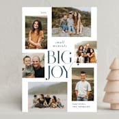 "Small Moments Big Joy" - Holiday Cards in Blue Spruce by Kate Ahn - Front