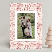 "Nutcracker Toile" - Holiday Cards in Berry by Teju Reval - Front