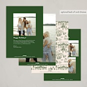 "Nutcracker Toile" - Holiday Cards in Fir by Teju Reval - Back of Card Options