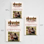 "Double Time" - Holiday Cards in Cranberry by Pixel and Hank - Formats Available