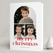 "Arch trio" - Holiday Cards in Strawberry by Stacey Meacham - Folded Card