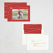 "Tied with Twine" - Holiday Cards in Berry by Erin German - Assembled