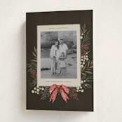 "Vintage Garland" - Holiday Cards in Holly Berry by Wildfield Paper Co - Folded Card
