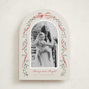 "Arch Garland" - Holiday Cards in Peppermint by Leah Bisch - Front