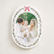 "Delicate Botanicals" - Holiday Cards in Holly Berry by Susan Moyal - Front
