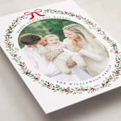 "Delicate Botanicals" - Holiday Cards in Holly Berry by Susan Moyal - Detail