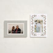 "Poinsettia + Pine" - Holiday Cards in Mistletoe by Wildfield Paper Co - Photo Orientation Options