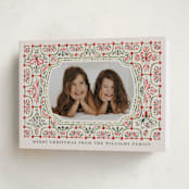 "Festive Folk Frame" - Holiday Cards in Cranberry by Paper Sun Studio - Folded Card