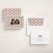 "Festive Folk Frame" - Holiday Cards in Cranberry by Paper Sun Studio - Assembled