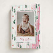 "Trees and bows" - Holiday Cards in Stocking by Creo Study - Folded Card