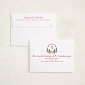"Trees and bows" - Holiday Cards in Stocking by Creo Study - FREE Recipient Addressing