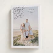"Glory to" - Holiday Cards in Onyx by Pixel and Hank - Folded Card