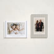 "Striped Blessings" - Holiday Cards in Icicle by Carolyn MacLaren - Photo Orientation Options