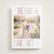 "Merry and Bright" - Holiday Cards in Snow by Pixel and Hank - Front