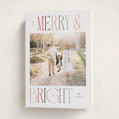 "Merry and Bright" - Holiday Cards in Snow by Pixel and Hank - Folded Card