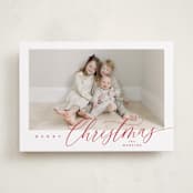 "Corner Slant" - Holiday Cards in Berry by Kelly Schmidt - Front