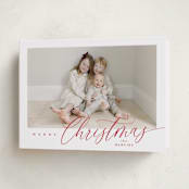 "Corner Slant" - Holiday Cards in Berry by Kelly Schmidt - Folded Card