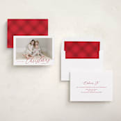 "Corner Slant" - Holiday Cards in Berry by Kelly Schmidt - Assembled