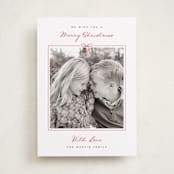 "Love Bow" - Holiday Cards in Berry by Kelly Schmidt - Front