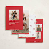 "Love Bow" - Holiday Cards in Berry by Kelly Schmidt - Back of Card Options