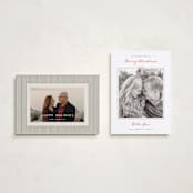 "Love Bow" - Holiday Cards in Berry by Kelly Schmidt - Photo Orientation Options