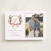 "Classic Merry Crest" - Holiday Cards in Holly Berry by Brooke Chandler - Front