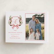 "Classic Merry Crest" - Holiday Cards in Holly Berry by Brooke Chandler - Folded Card