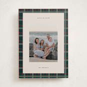 "Plaid Peace" - Holiday Cards in Wreath by Makewells - Front